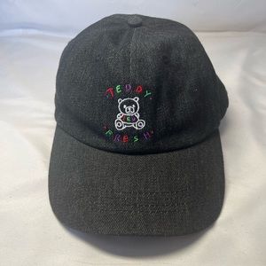 Teddy Fresh Ted Hat Baseball Cap Black Adjustable Strapback Colorful Embroidery